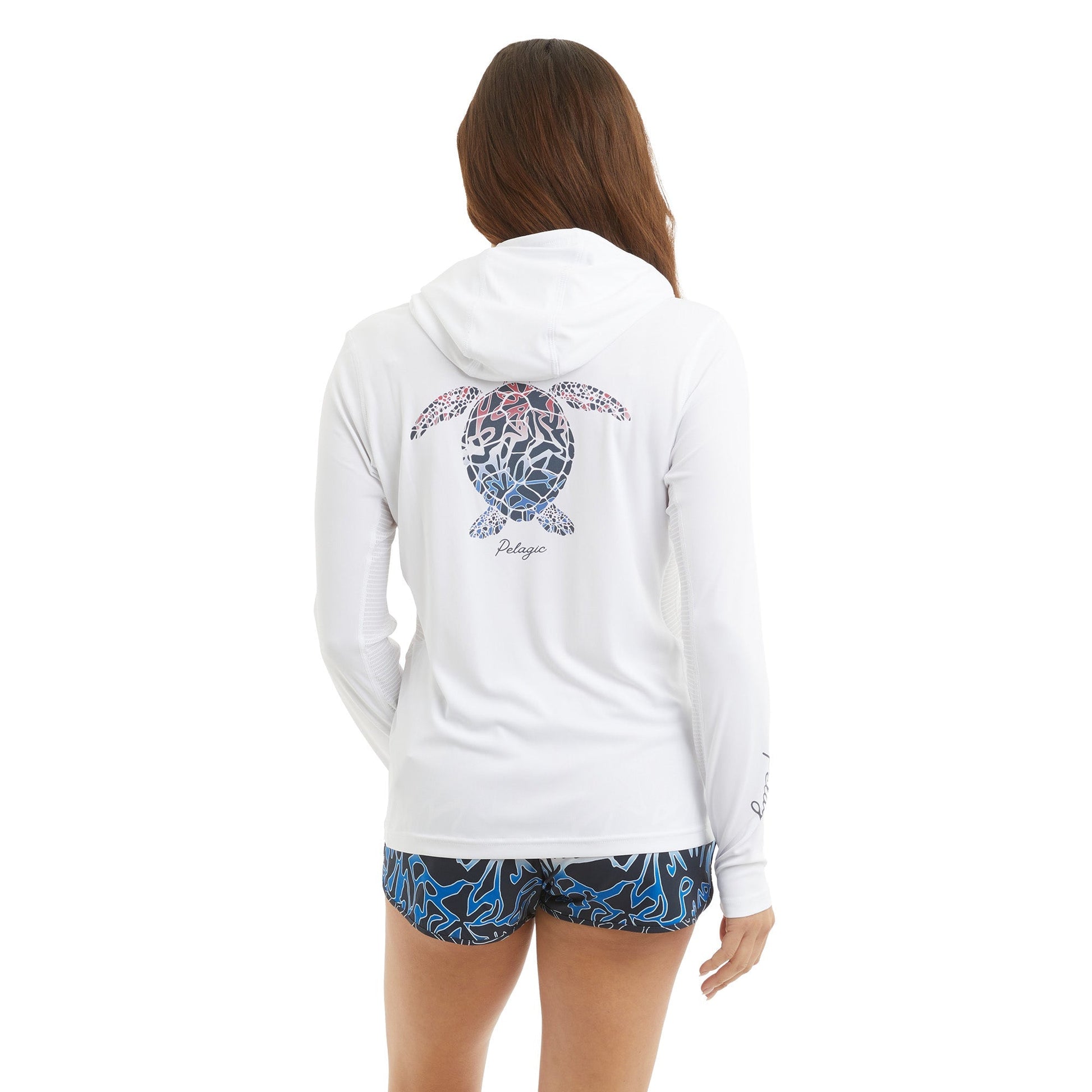 Pelagic Ws Hooded Fishing Shirt - Ws Vaportek Lionfish Turtle