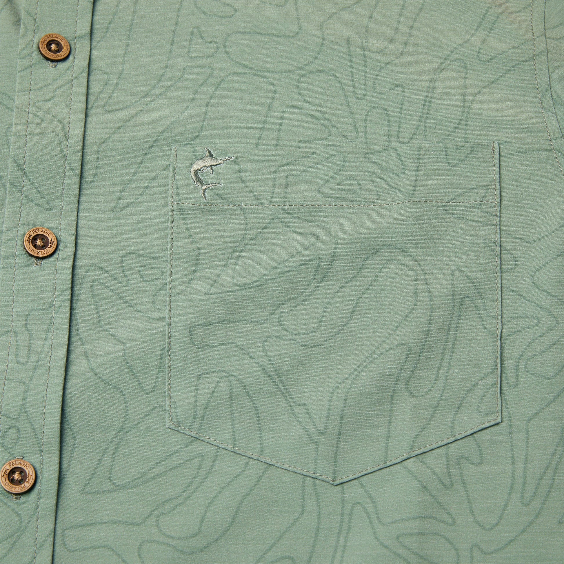 Pelagic Button Up - Stick Figure Topshot