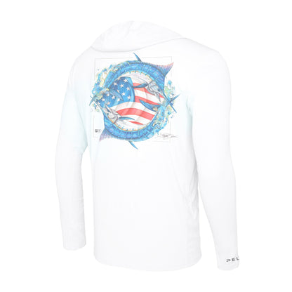 Pelagic Hooded Fishing Shirt - Vaportek Goione American Marlin