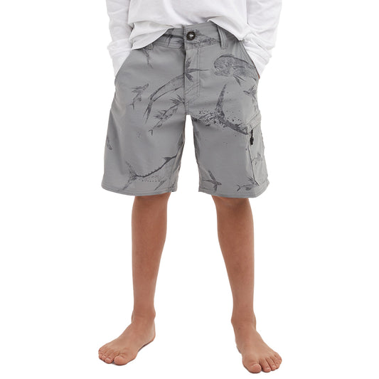 Pelagic Youth Hybrid Shorts - Youth Traverse Gyotaku