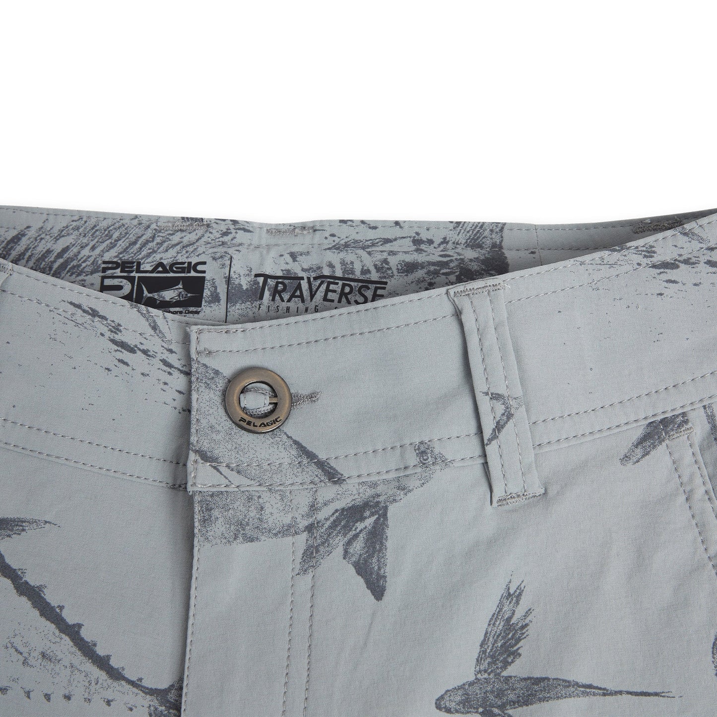Pelagic Youth Hybrid Shorts - Youth Traverse Gyotaku