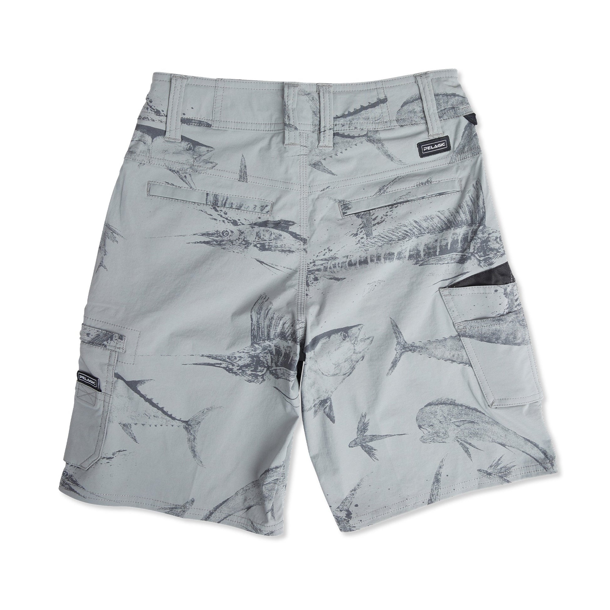 Pelagic Youth Hybrid Shorts - Youth Traverse Gyotaku