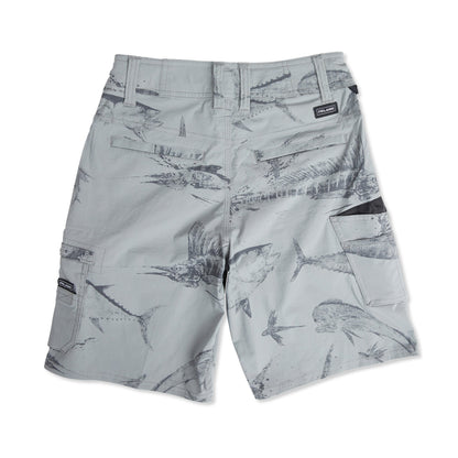 Pelagic Youth Hybrid Shorts - Youth Traverse Gyotaku