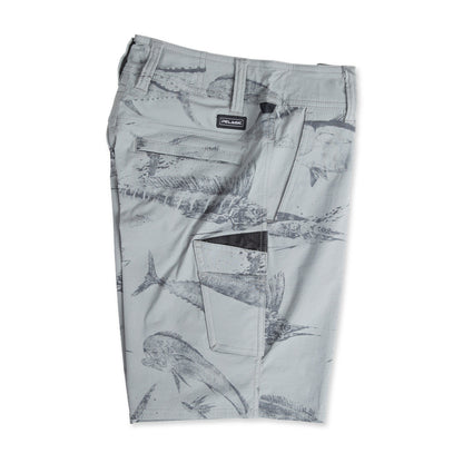 Pelagic Youth Hybrid Shorts - Youth Traverse Gyotaku